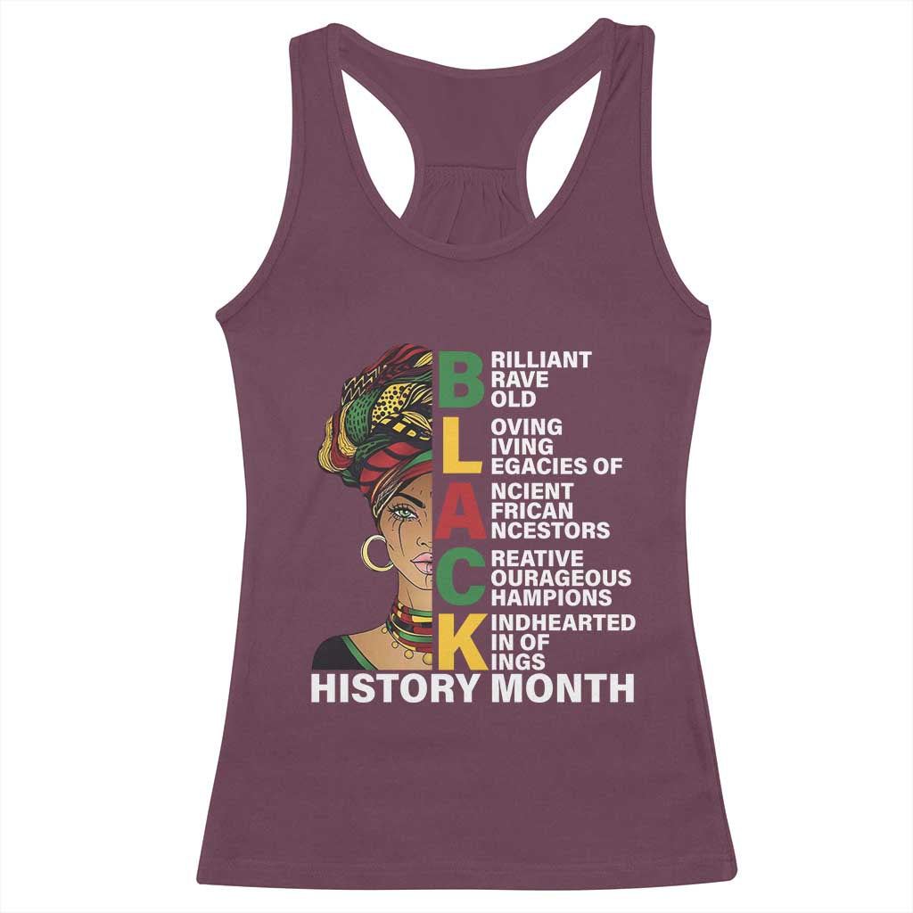 Black History Month Brilliant Brave Bold Racerback Tank Top African American Black Pride