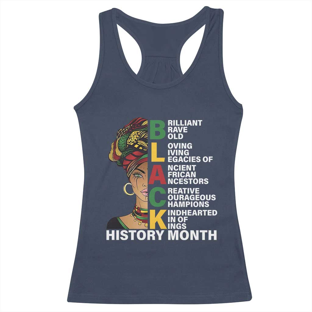 Black History Month Brilliant Brave Bold Racerback Tank Top African American Black Pride