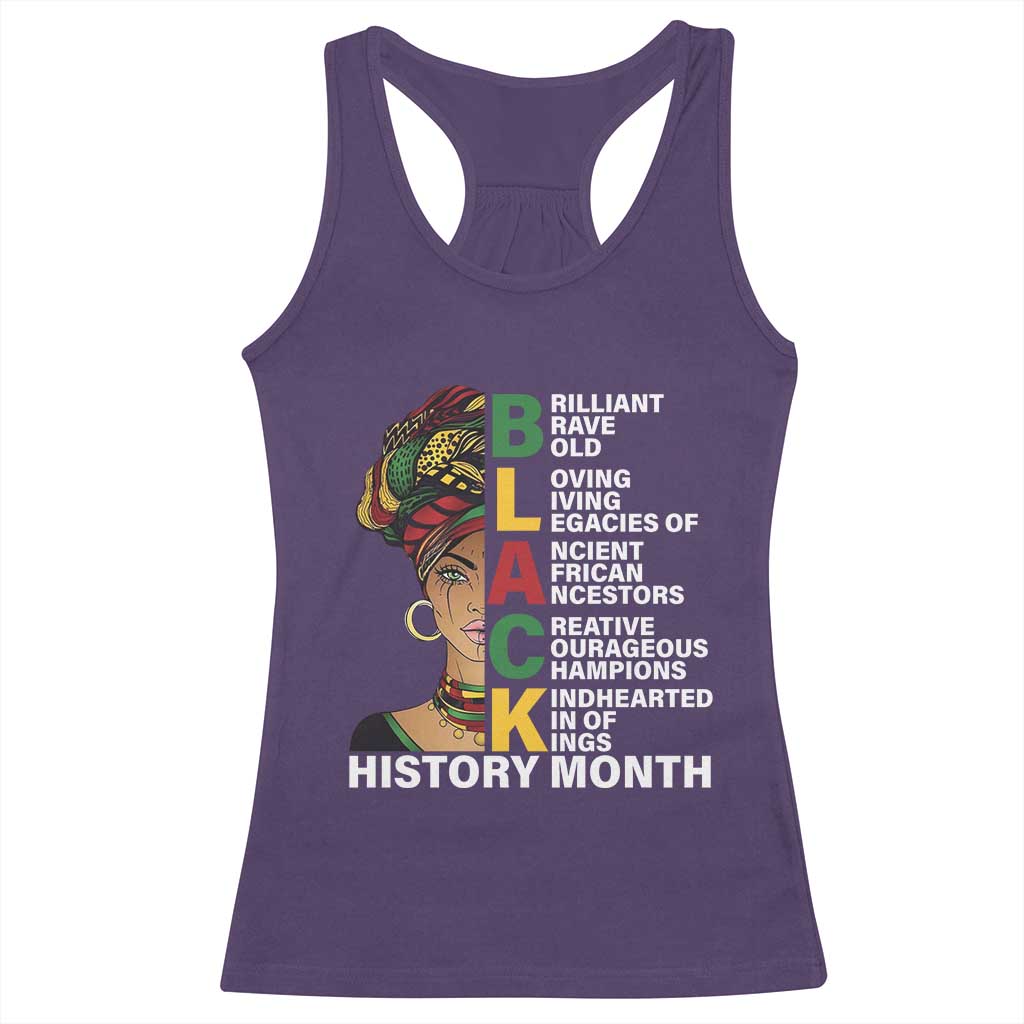 Black History Month Brilliant Brave Bold Racerback Tank Top African American Black Pride