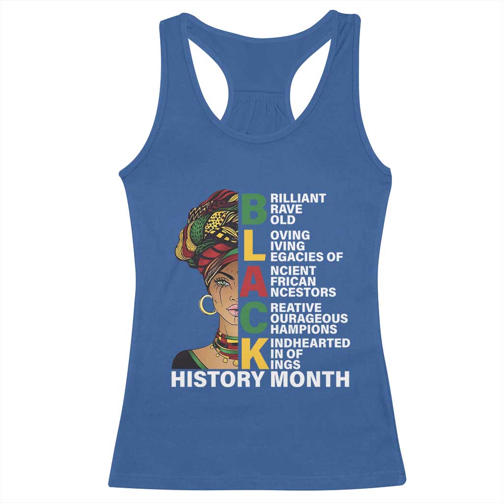 Black History Month Brilliant Brave Bold Racerback Tank Top African American Black Pride
