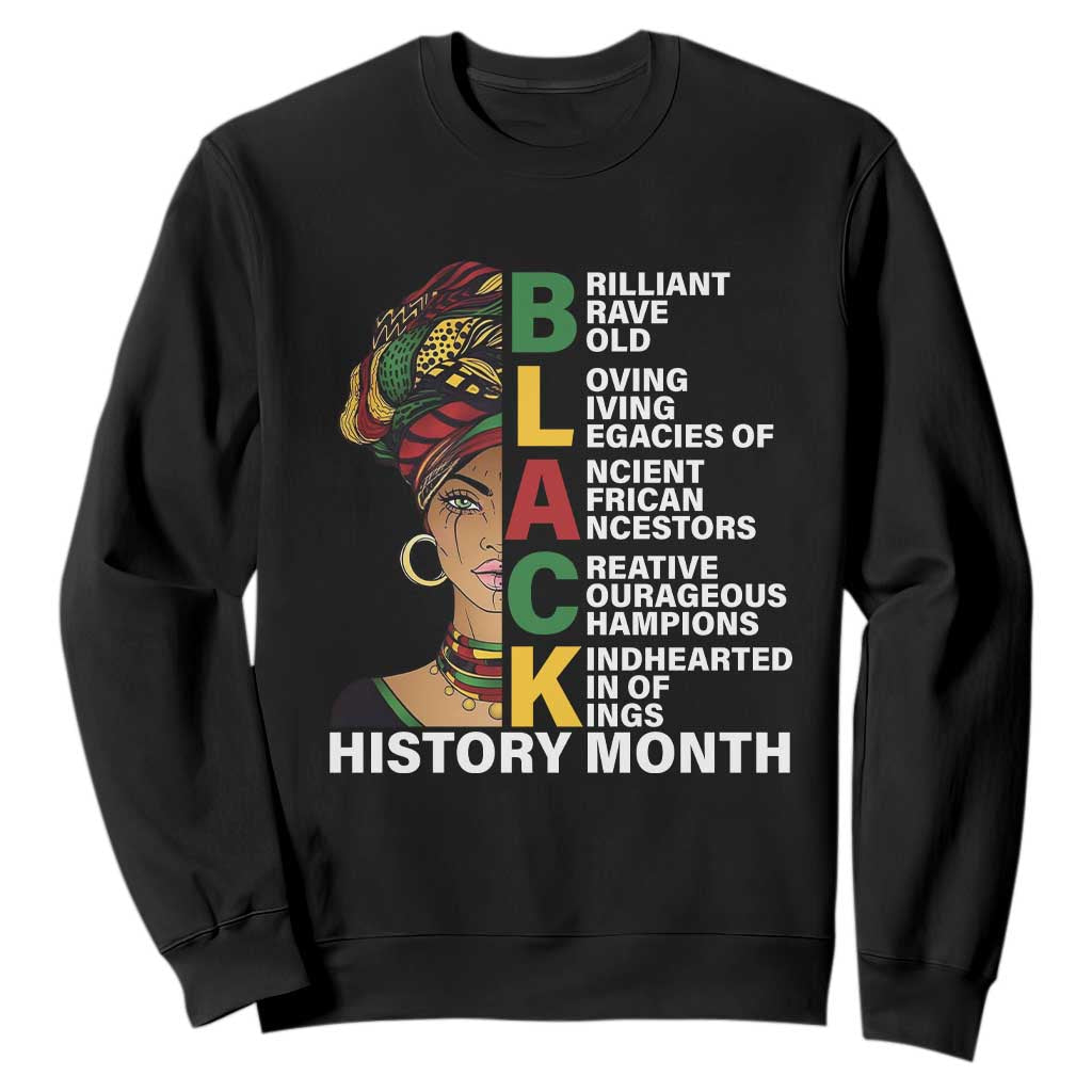Black History Month Brilliant Brave Bold Sweatshirt African American Black Pride