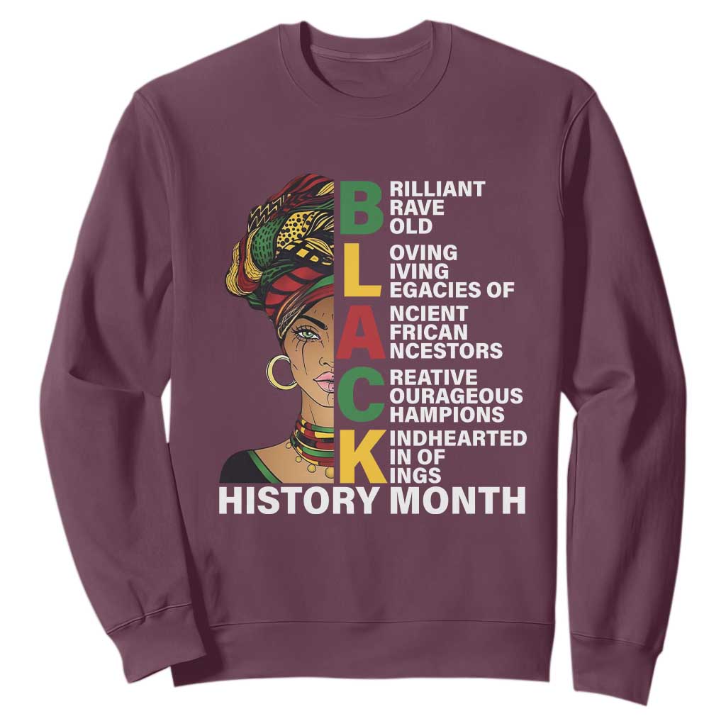 Black History Month Brilliant Brave Bold Sweatshirt African American Black Pride