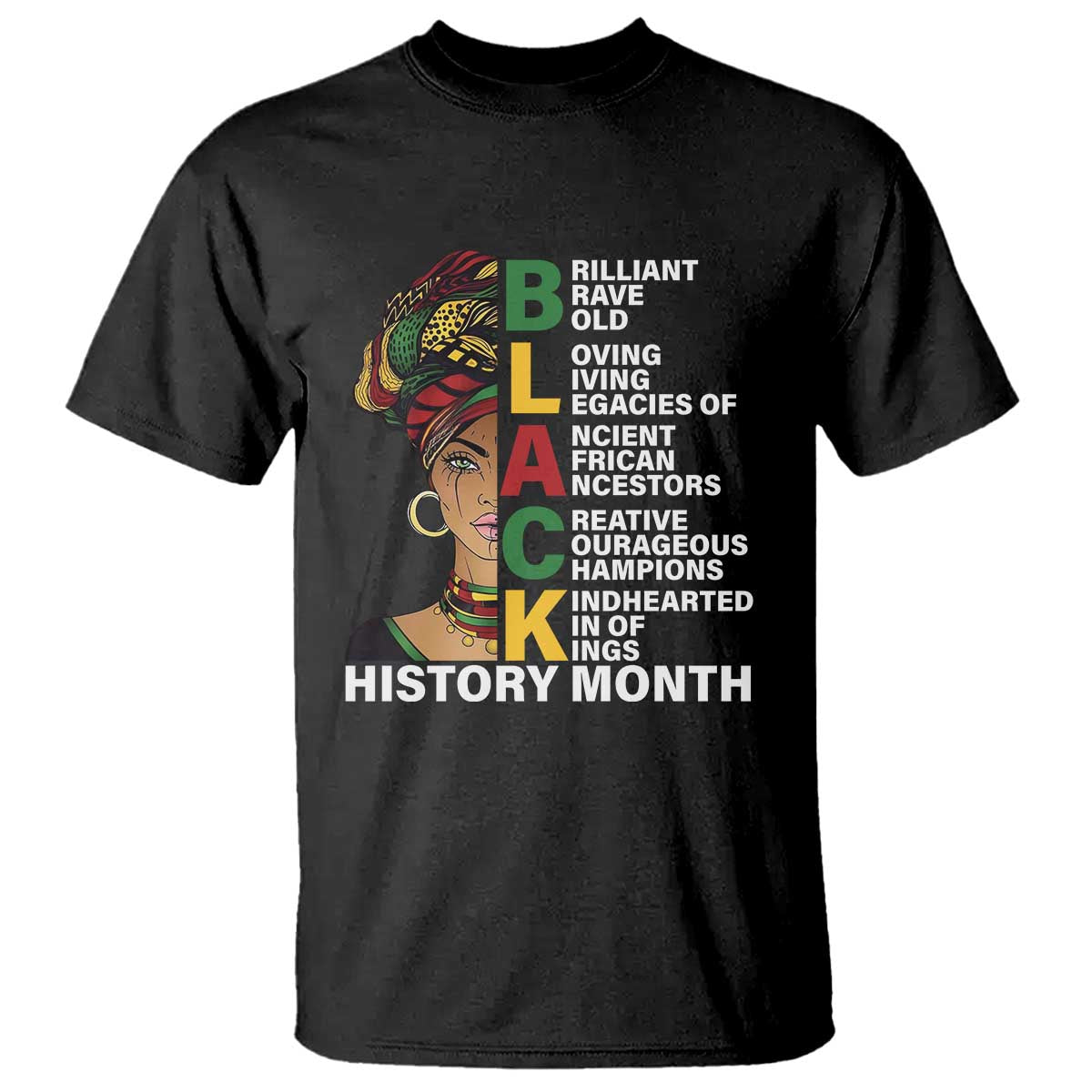 Black History Month Brilliant Brave Bold T Shirt African American Black Pride