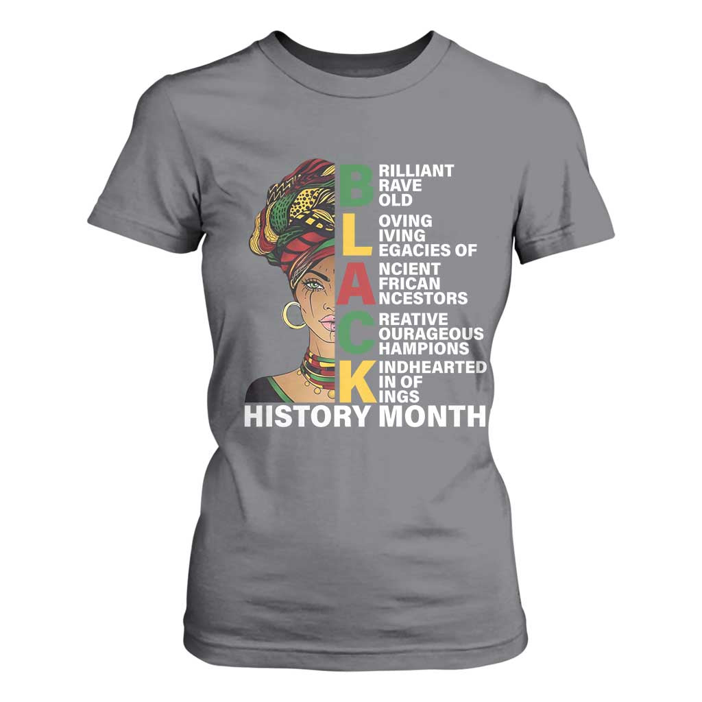 Black History Month Brilliant Brave Bold T Shirt For Women African American Black Pride