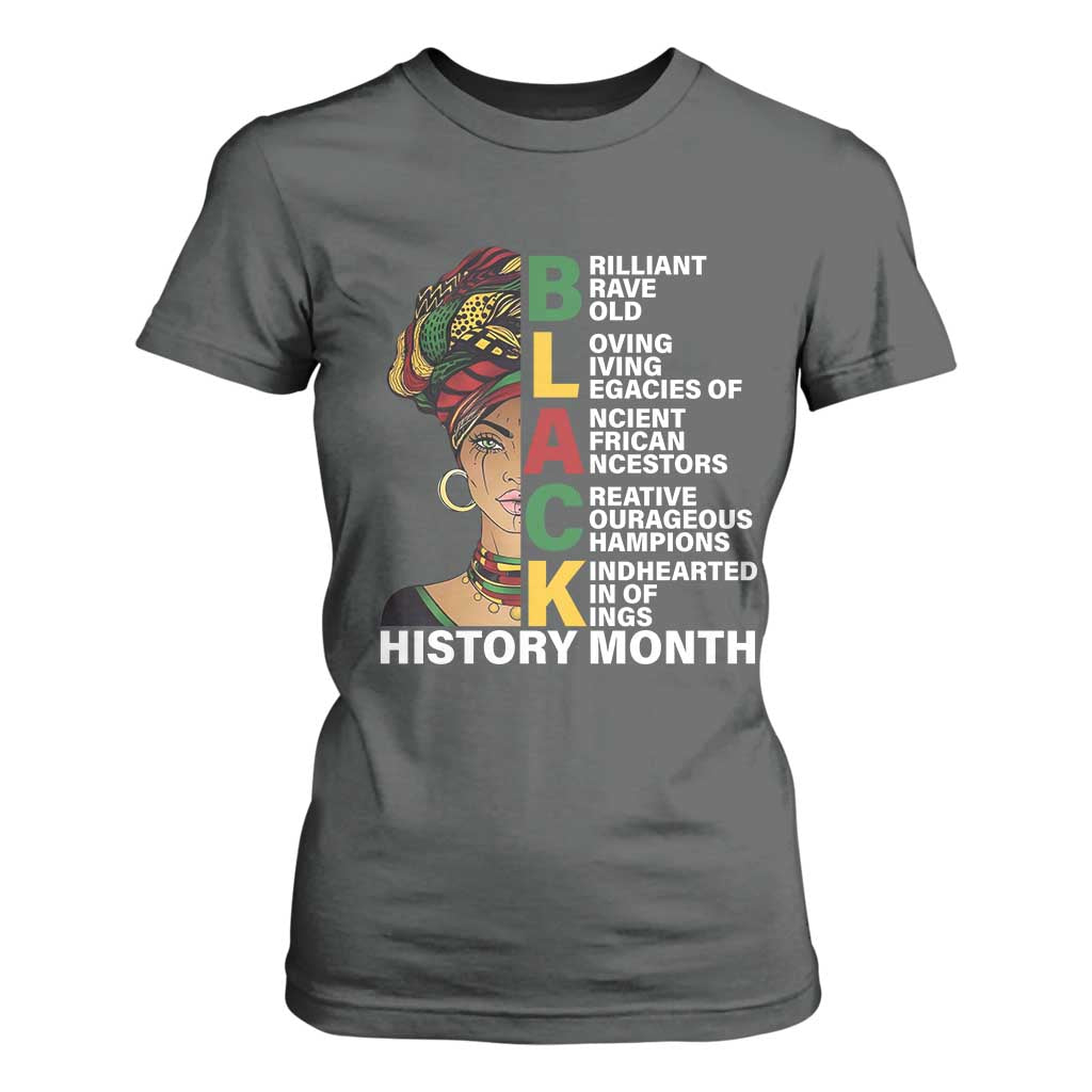 Black History Month Brilliant Brave Bold T Shirt For Women African American Black Pride