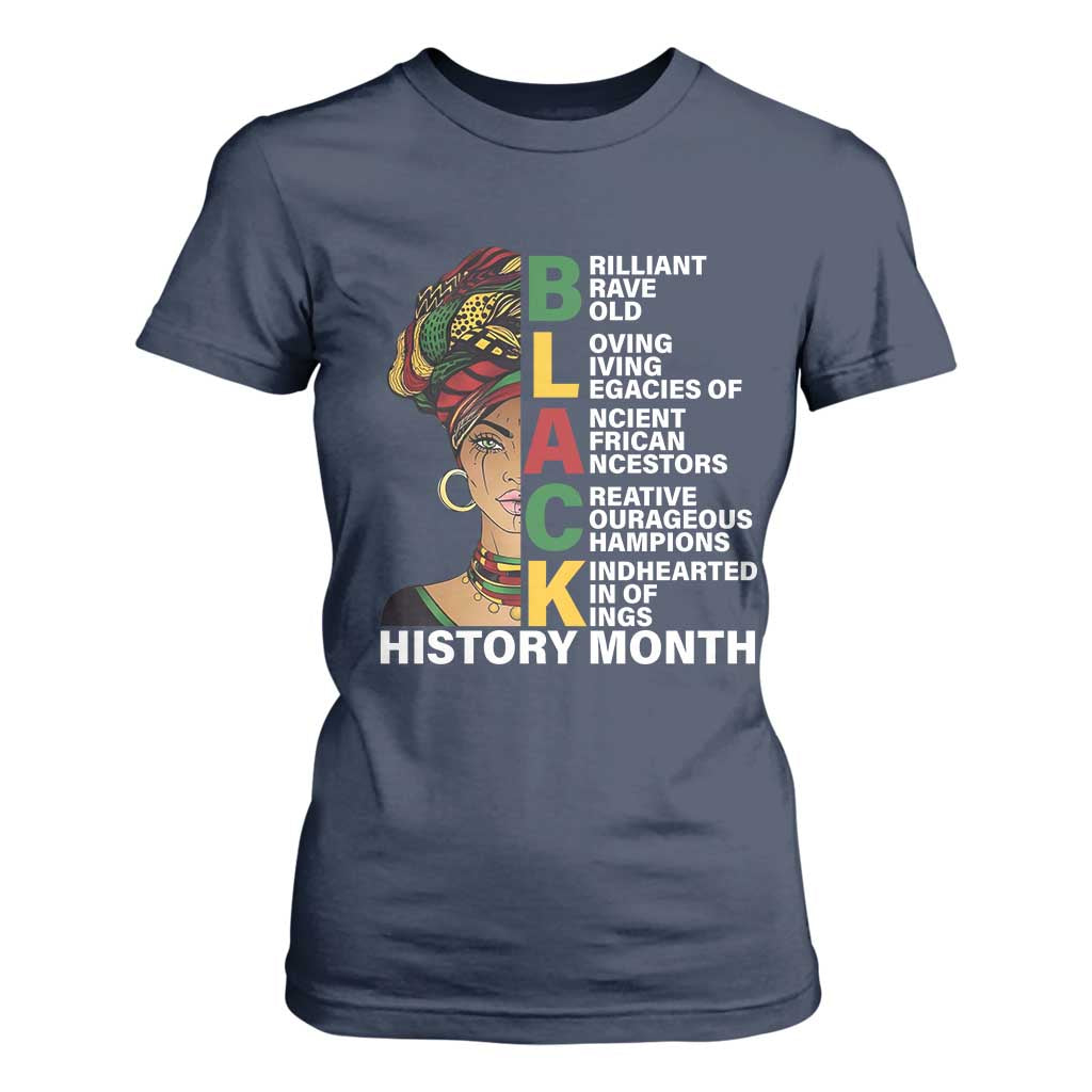 Black History Month Brilliant Brave Bold T Shirt For Women African American Black Pride