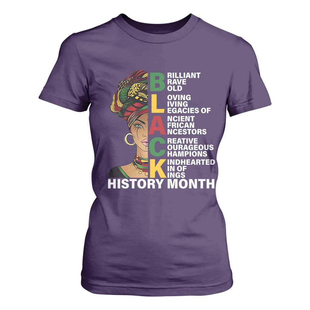 Black History Month Brilliant Brave Bold T Shirt For Women African American Black Pride