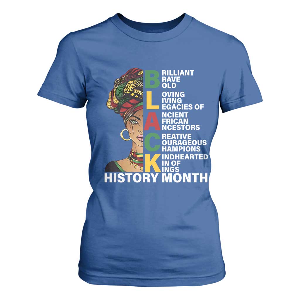Black History Month Brilliant Brave Bold T Shirt For Women African American Black Pride