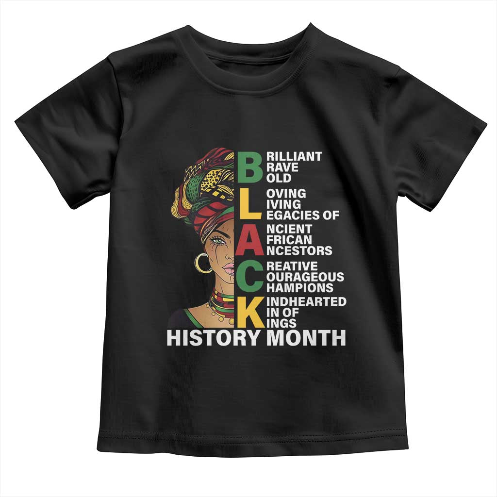 Black History Month Brilliant Brave Bold Toddler T Shirt African American Black Pride