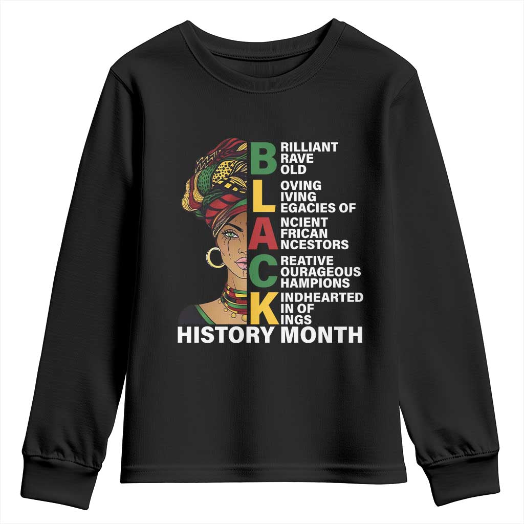 Black History Month Brilliant Brave Bold Youth Sweatshirt African American Black Pride