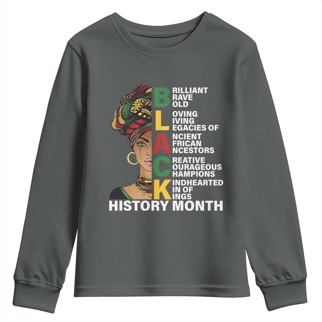 Black History Month Brilliant Brave Bold Youth Sweatshirt African American Black Pride