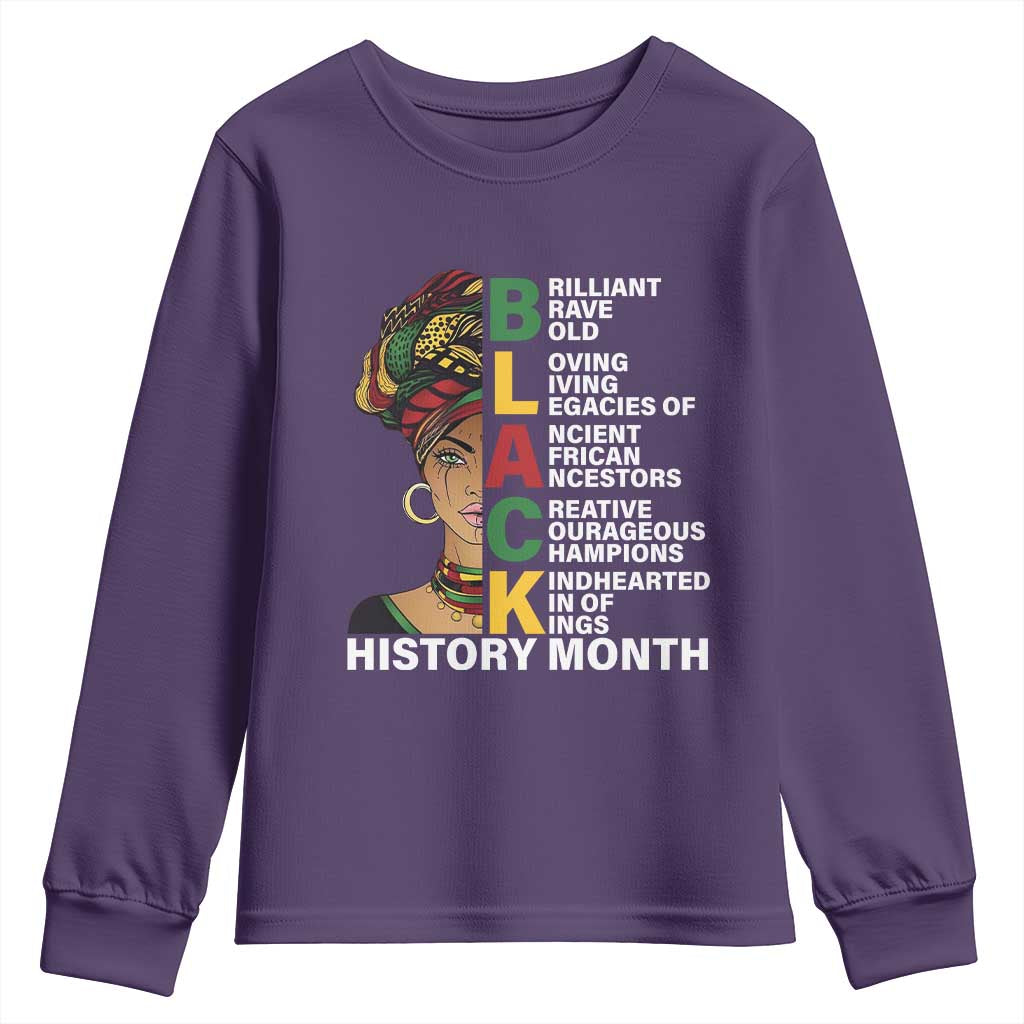 Black History Month Brilliant Brave Bold Youth Sweatshirt African American Black Pride