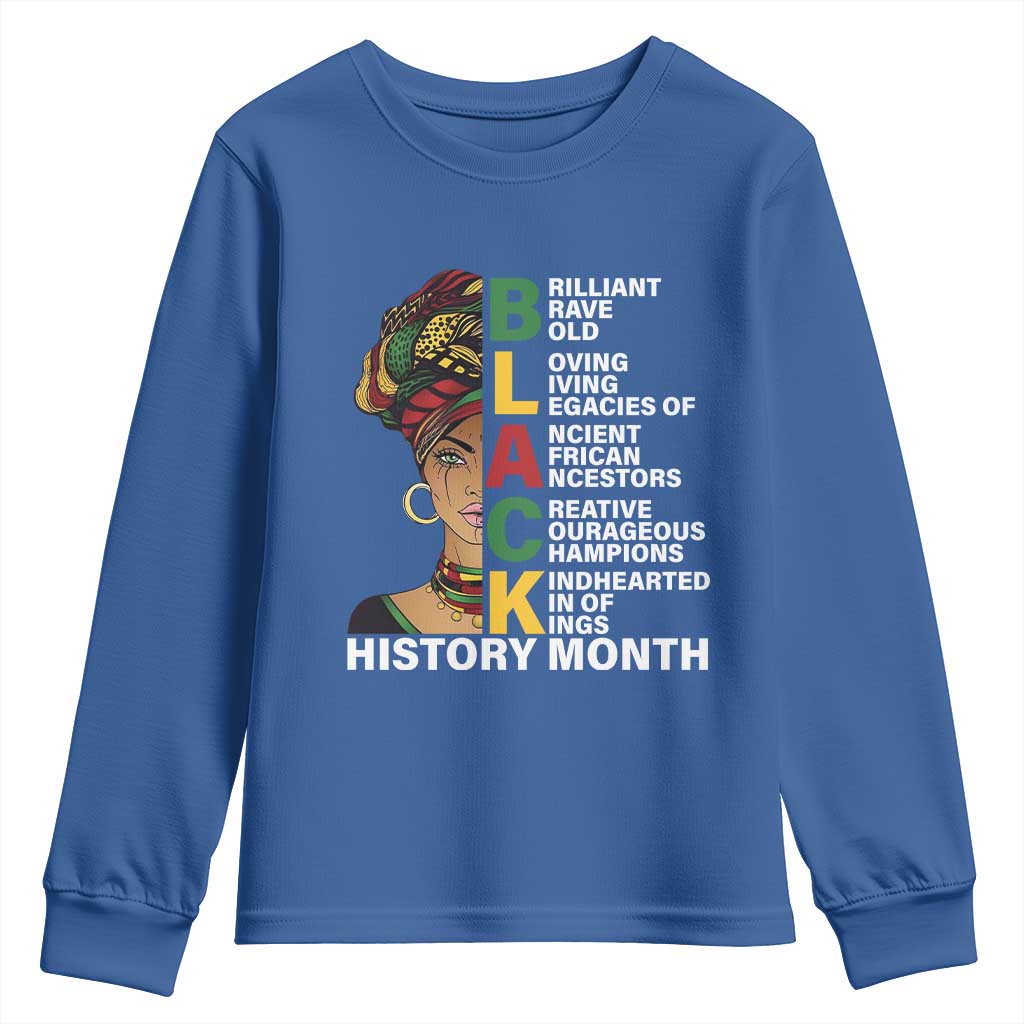 Black History Month Brilliant Brave Bold Youth Sweatshirt African American Black Pride