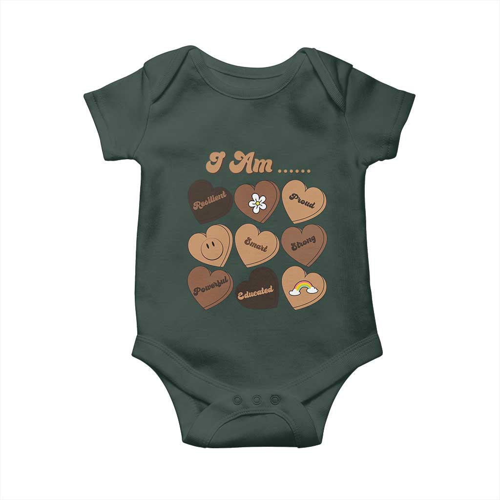 African American Proud Black History Baby Onesie Melanin Hearts