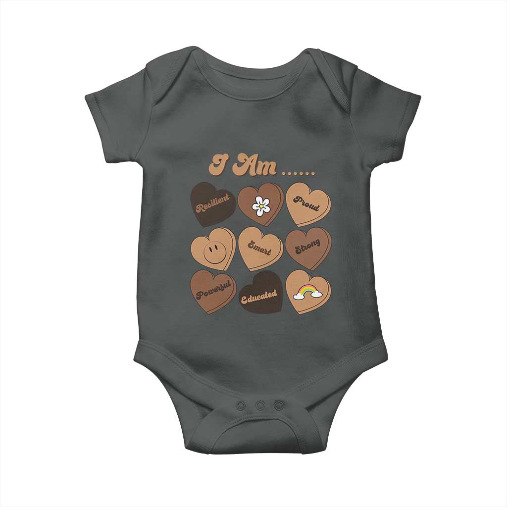 African American Proud Black History Baby Onesie Melanin Hearts