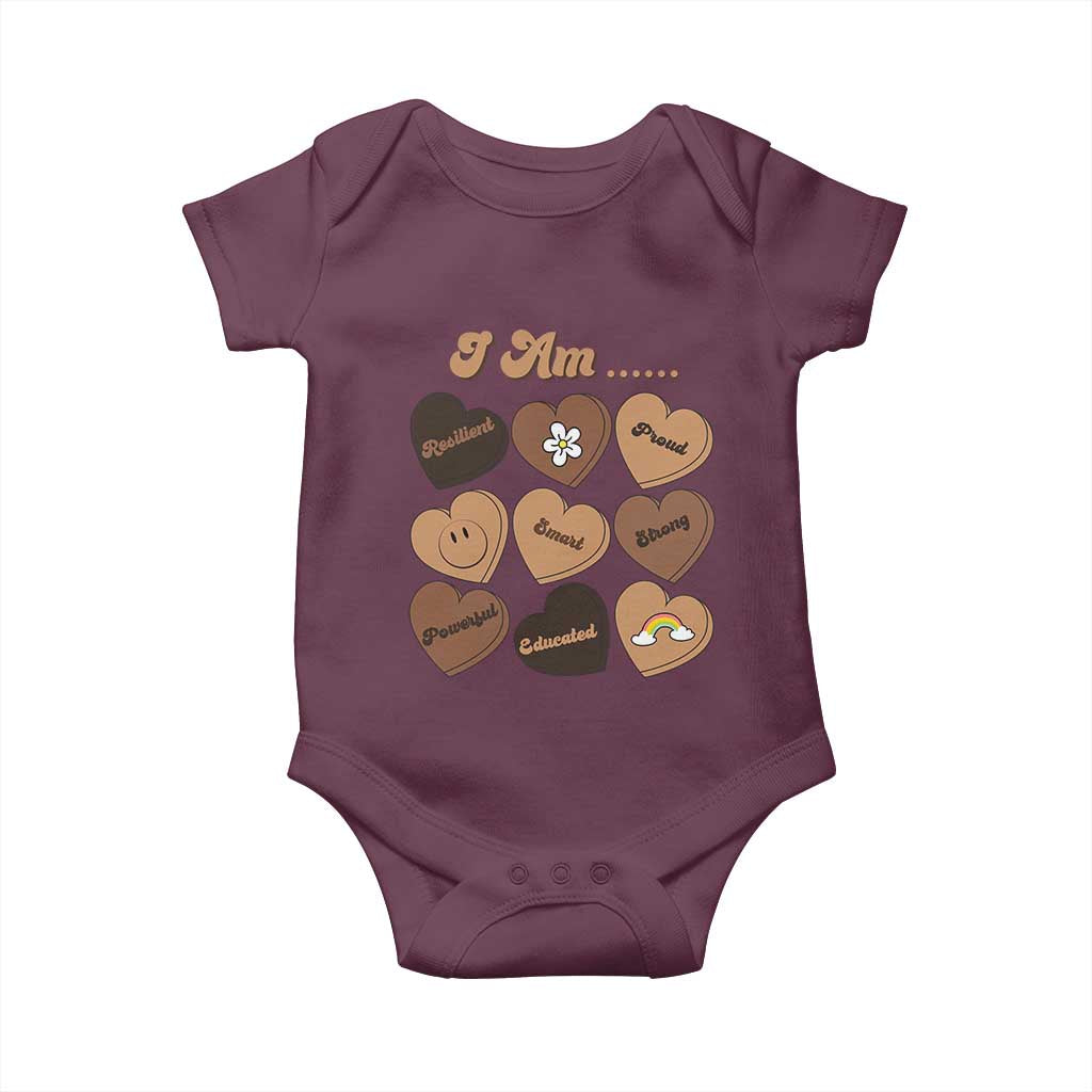 African American Proud Black History Baby Onesie Melanin Hearts