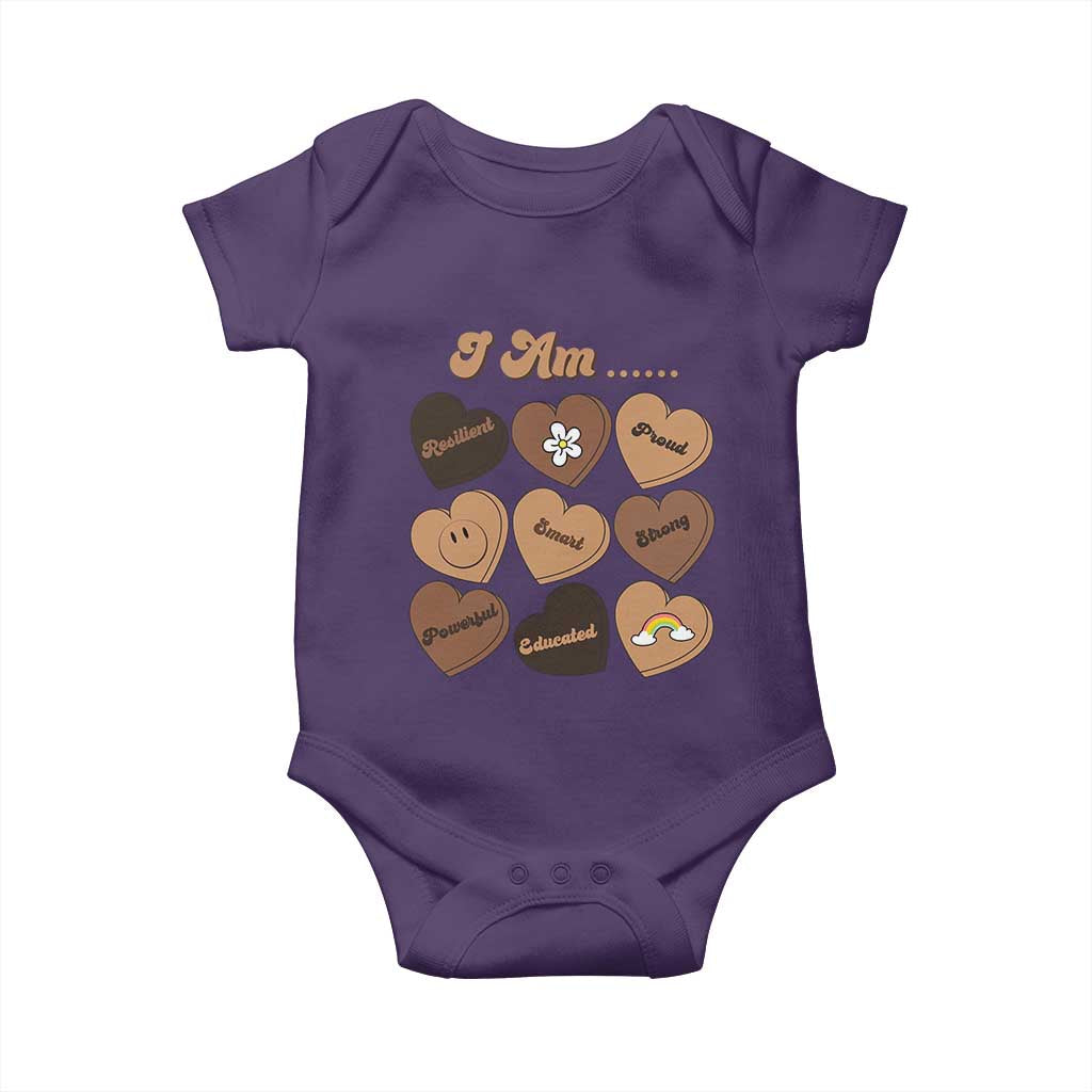 African American Proud Black History Baby Onesie Melanin Hearts