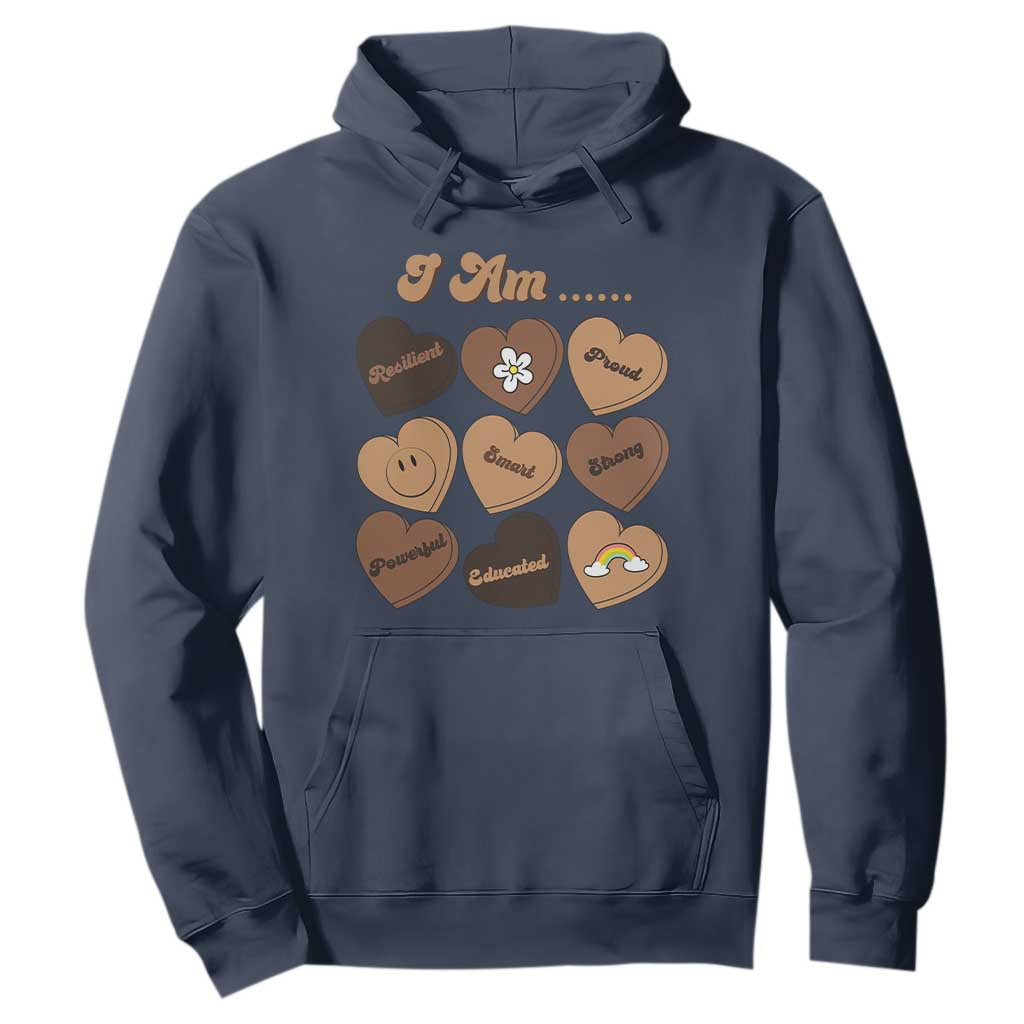 African American Proud Black History Hoodie Melanin Hearts