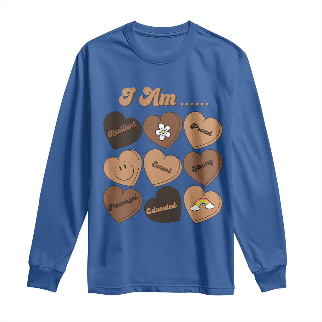 African American Proud Black History Long Sleeve Shirt Melanin Hearts