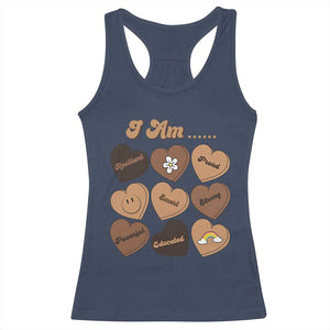 African American Proud Black History Racerback Tank Top Melanin Hearts