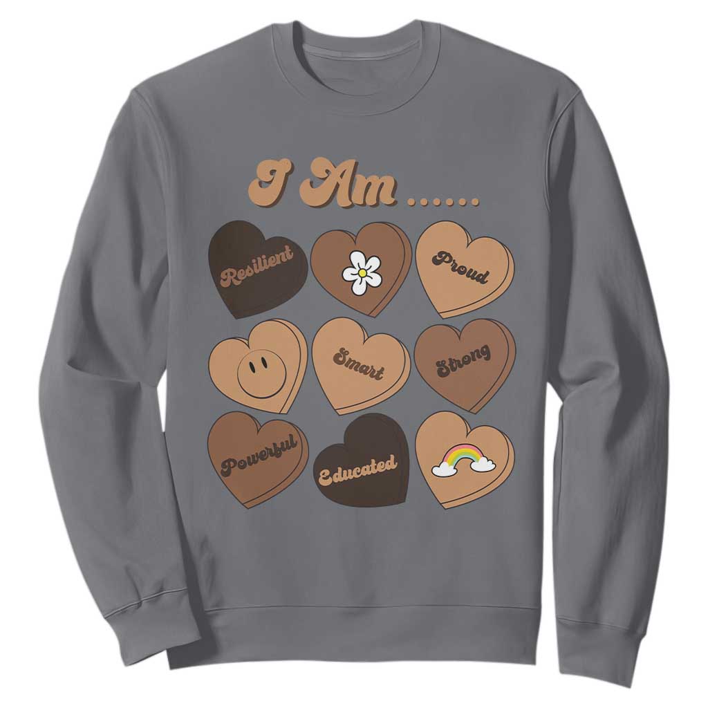 African American Proud Black History Sweatshirt Melanin Hearts
