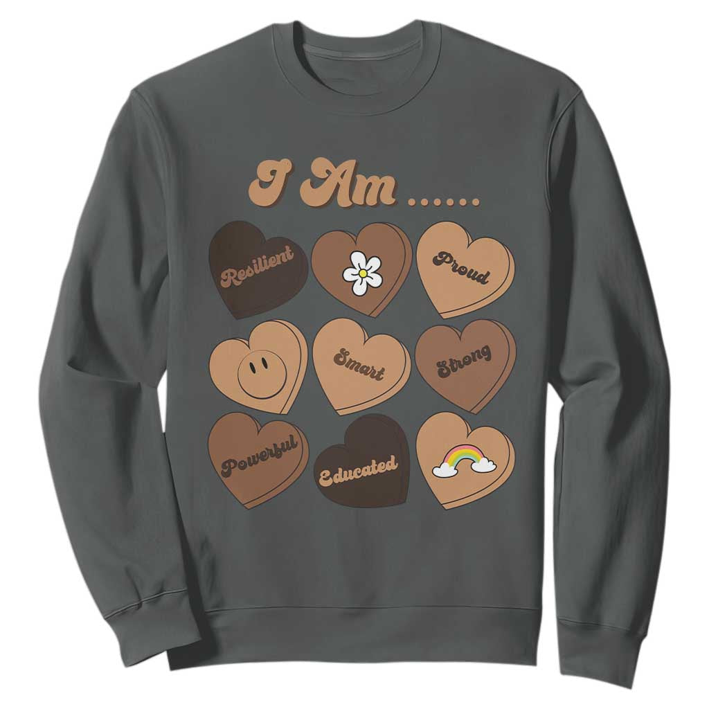 African American Proud Black History Sweatshirt Melanin Hearts