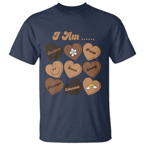 African American Proud Black History T Shirt Melanin Hearts