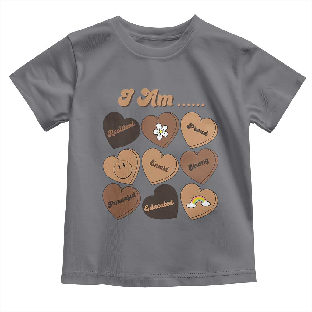 African American Proud Black History Toddler T Shirt Melanin Hearts