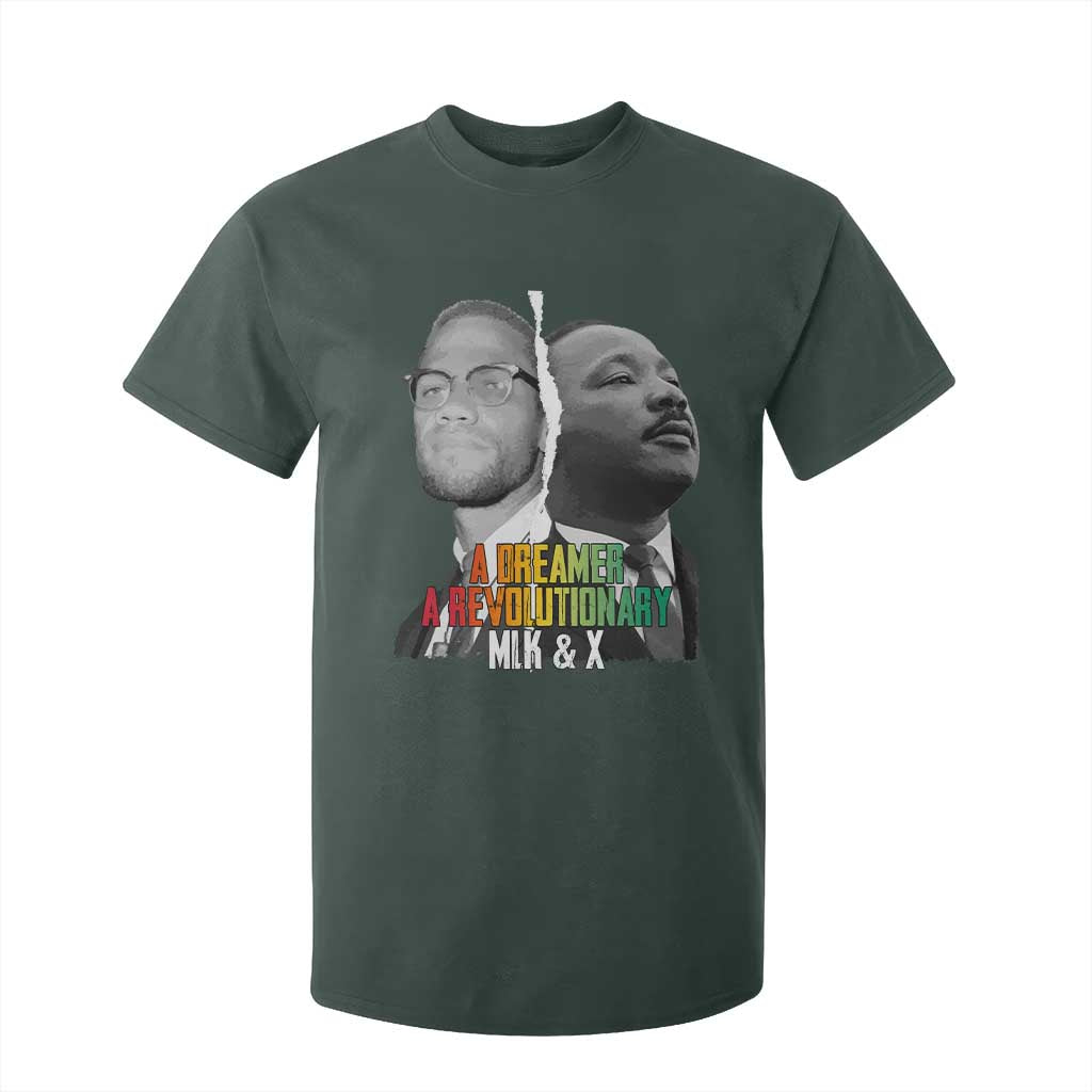 Martin Luther King Malcolm X T Shirt For Kid A Dreamer A Revolutionary Black Leaders