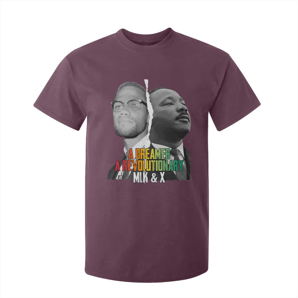 Martin Luther King Malcolm X T Shirt For Kid A Dreamer A Revolutionary Black Leaders