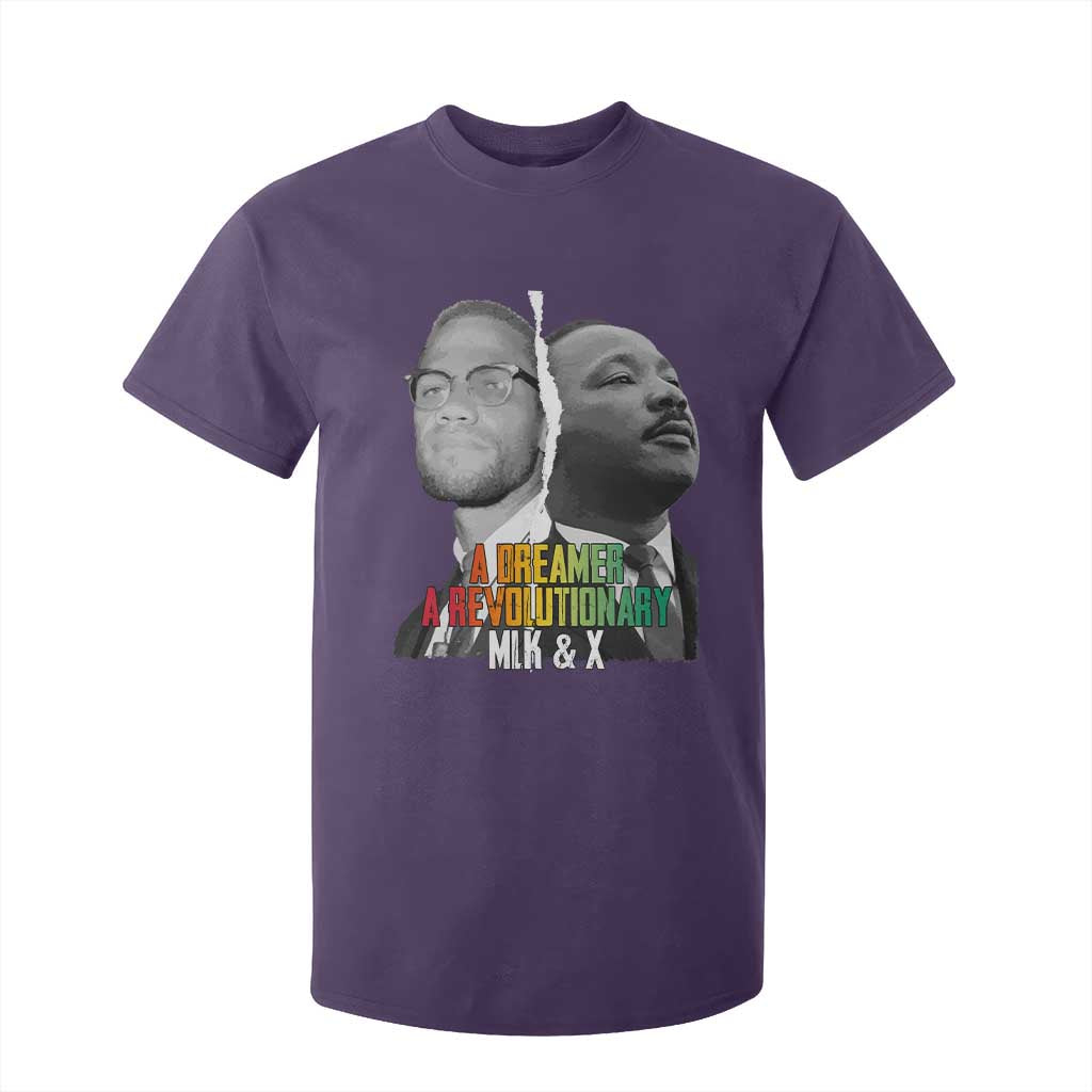 Martin Luther King Malcolm X T Shirt For Kid A Dreamer A Revolutionary Black Leaders