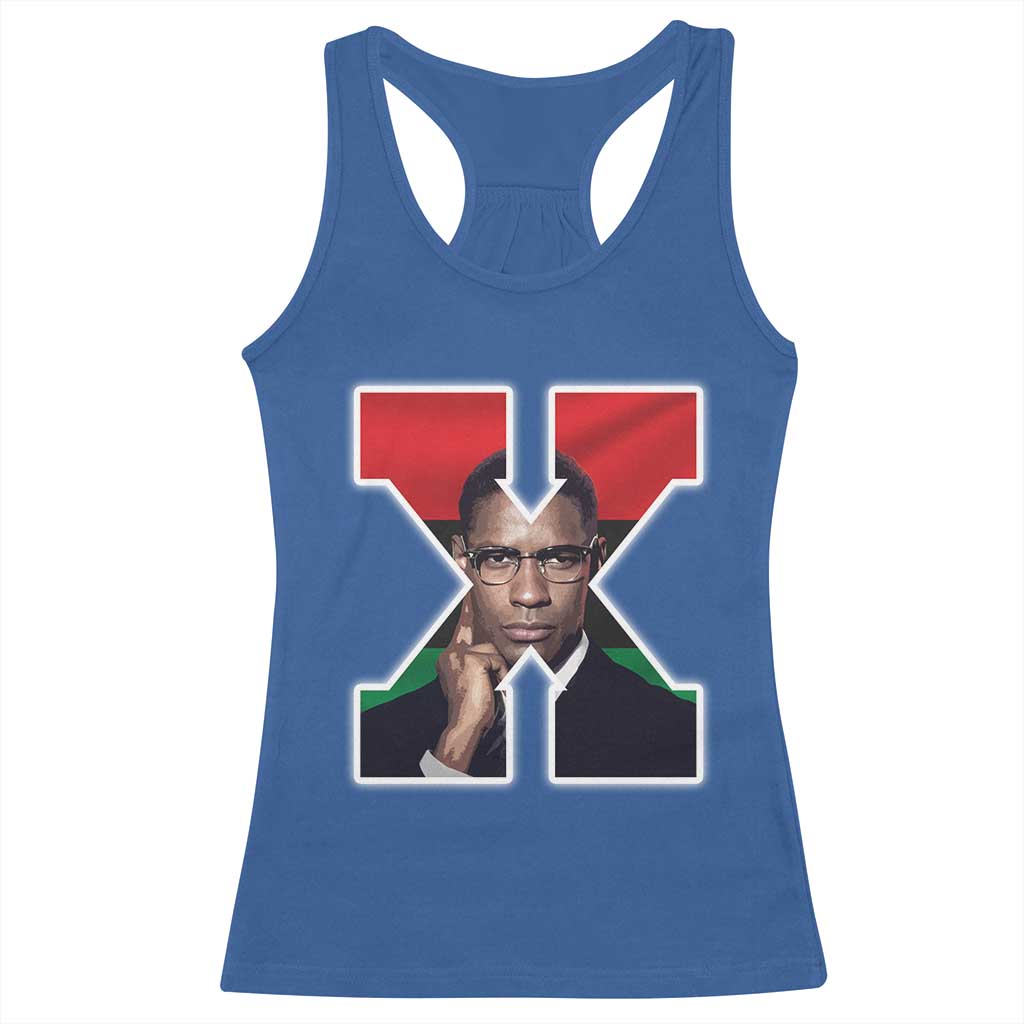 Malcolm X Black Liberation Flag Black History Month Racerback Tank Top