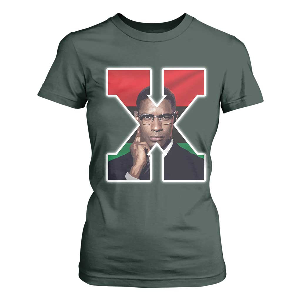 Malcolm X Black Liberation Flag Black History Month T Shirt For Women