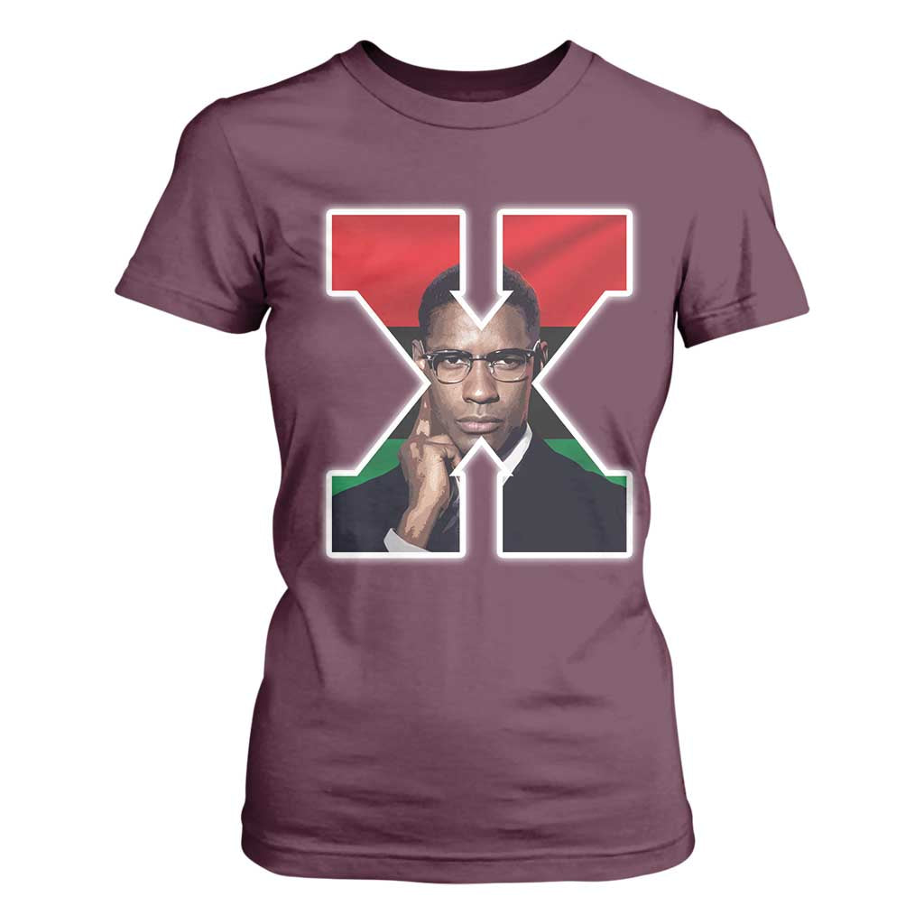 Malcolm X Black Liberation Flag Black History Month T Shirt For Women