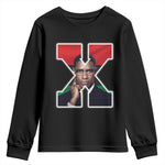 Malcolm X Black Liberation Flag Black History Month Youth Sweatshirt