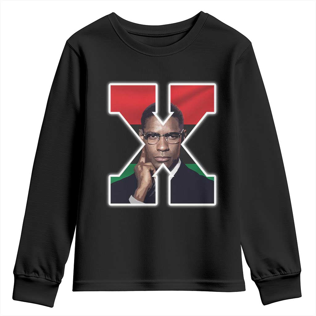 Malcolm X Black Liberation Flag Black History Month Youth Sweatshirt