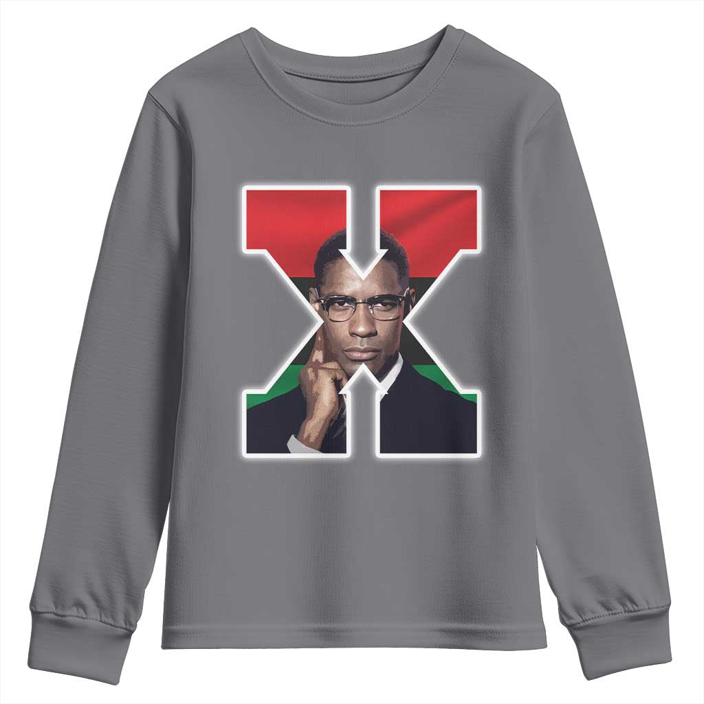 Malcolm X Black Liberation Flag Black History Month Youth Sweatshirt