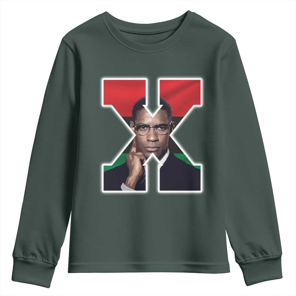 Malcolm X Black Liberation Flag Black History Month Youth Sweatshirt