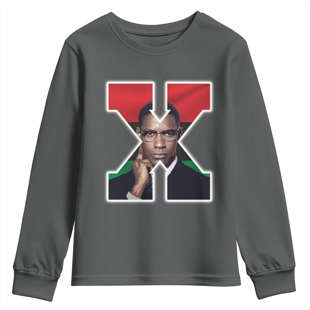 Malcolm X Black Liberation Flag Black History Month Youth Sweatshirt