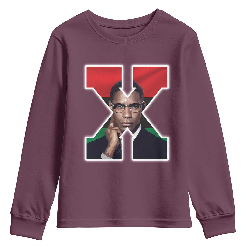 Malcolm X Black Liberation Flag Black History Month Youth Sweatshirt