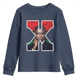 Malcolm X Black Liberation Flag Black History Month Youth Sweatshirt