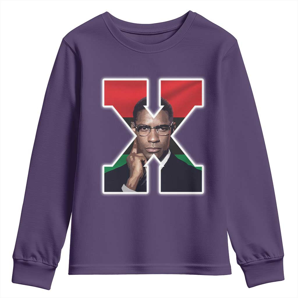 Malcolm X Black Liberation Flag Black History Month Youth Sweatshirt