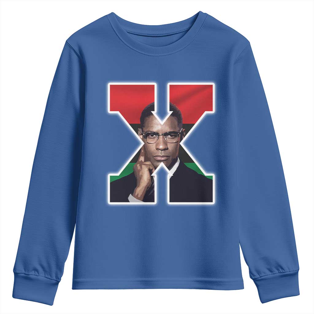 Malcolm X Black Liberation Flag Black History Month Youth Sweatshirt
