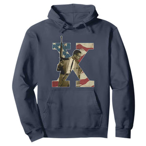 Malcolm X Hoodie Black History Leaders Vintage American Flag