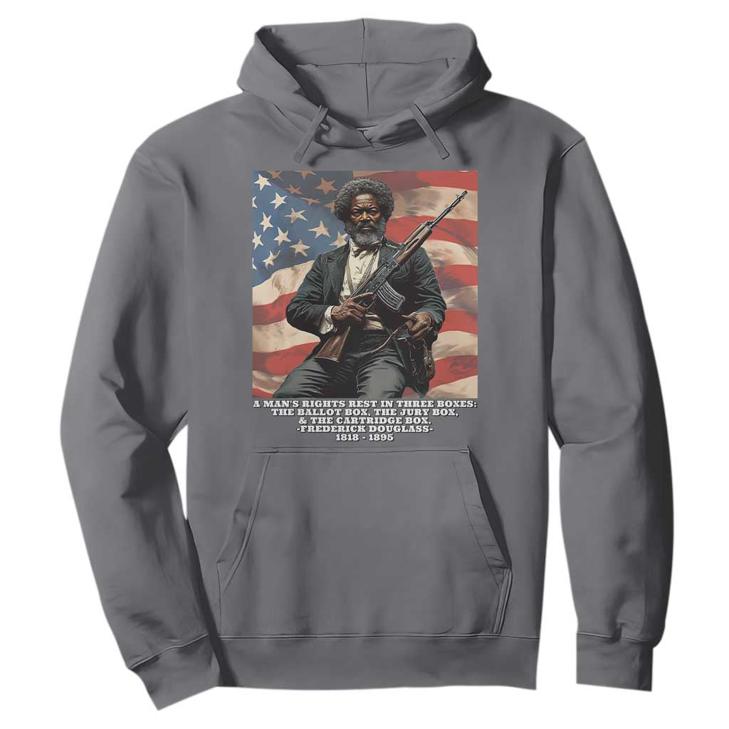 Frederick Douglass Hoodie A Man's Rights Rest In Three Boxes Vintage American Flag