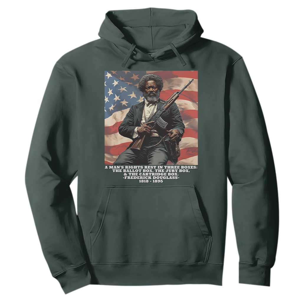 Frederick Douglass Hoodie A Man's Rights Rest In Three Boxes Vintage American Flag