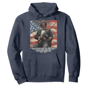 Frederick Douglass Hoodie A Man's Rights Rest In Three Boxes Vintage American Flag