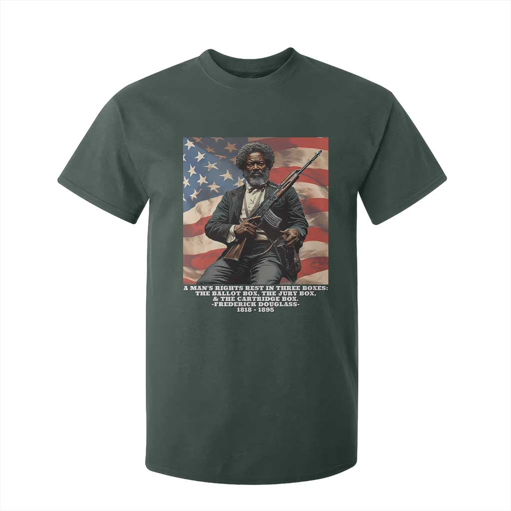 Frederick Douglass T Shirt For Kid A Man's Rights Rest In Three Boxes Vintage American Flag