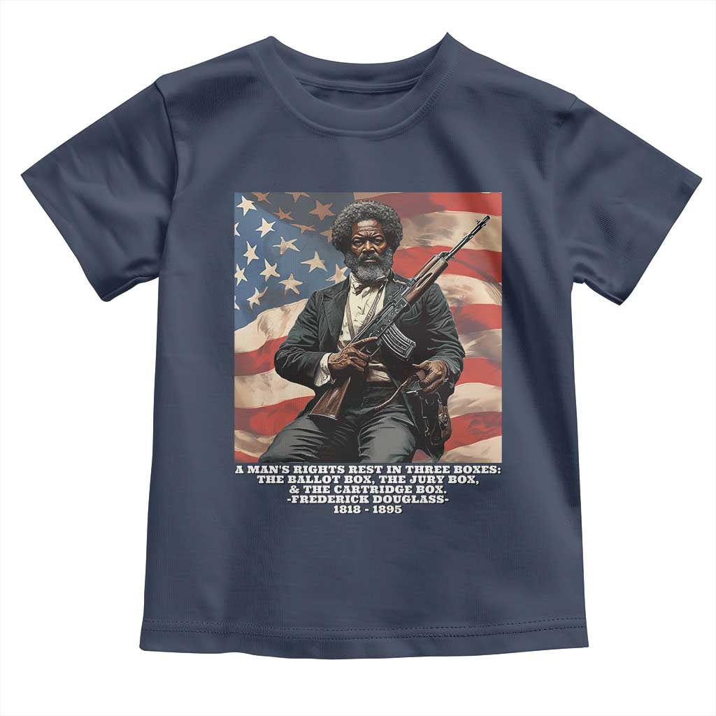 Frederick Douglass Toddler T Shirt A Man's Rights Rest In Three Boxes Vintage American Flag