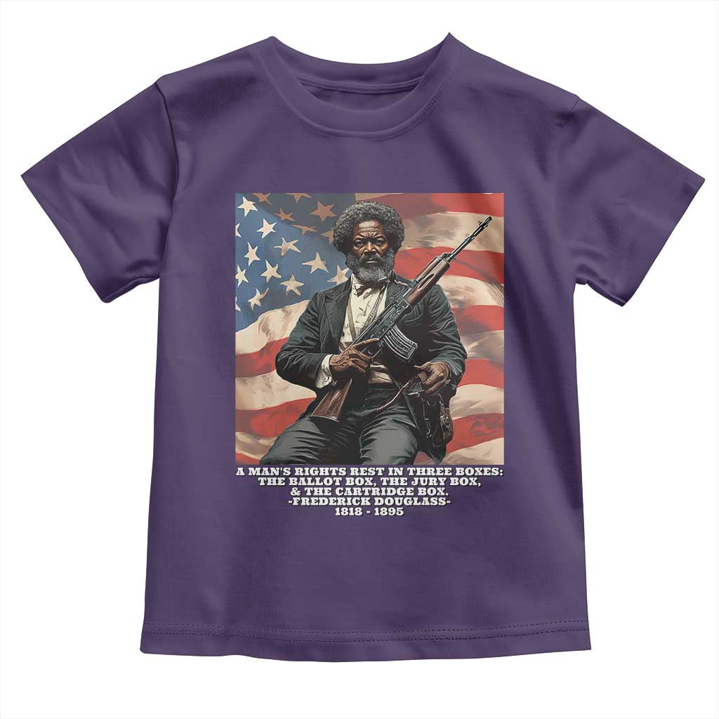 Frederick Douglass Toddler T Shirt A Man's Rights Rest In Three Boxes Vintage American Flag
